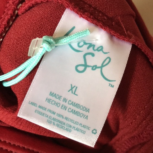 Kona Sol Red One-Piece Swimsuit Size XL - Picture 7 of 7